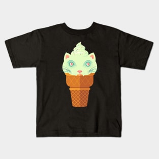 Strawberry-Mint Cat Kids T-Shirt